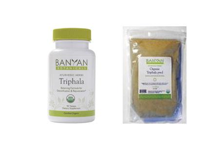 Banyan Botanicals' Triphala Powder and Tablets